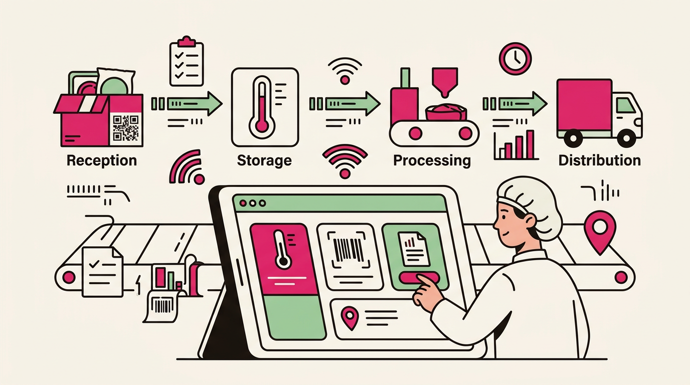 Illustration cartoon, Logiciel HACCP Pro : optimisez votre traçabilité en un clic