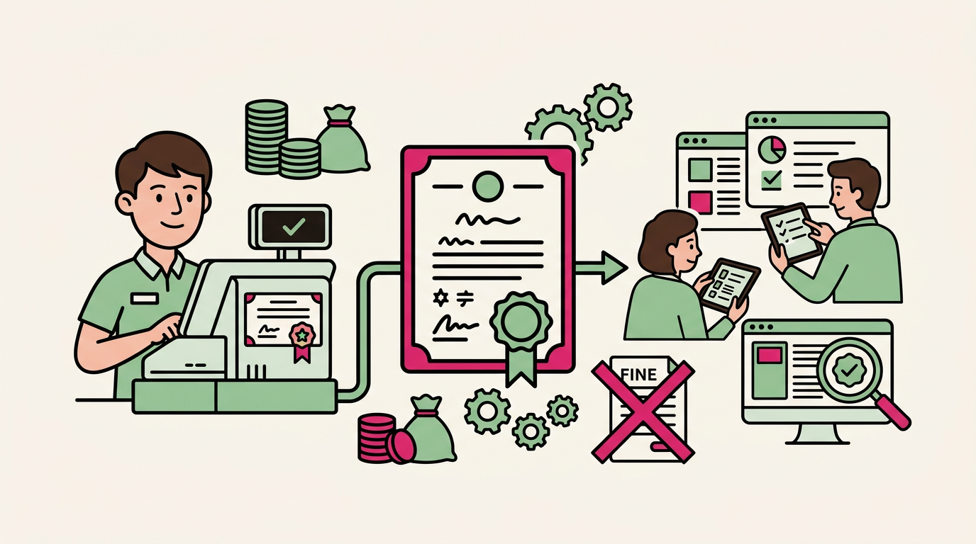 Illustration cartoon, Certification NF525 : tout ce que les commerçants doivent savoir