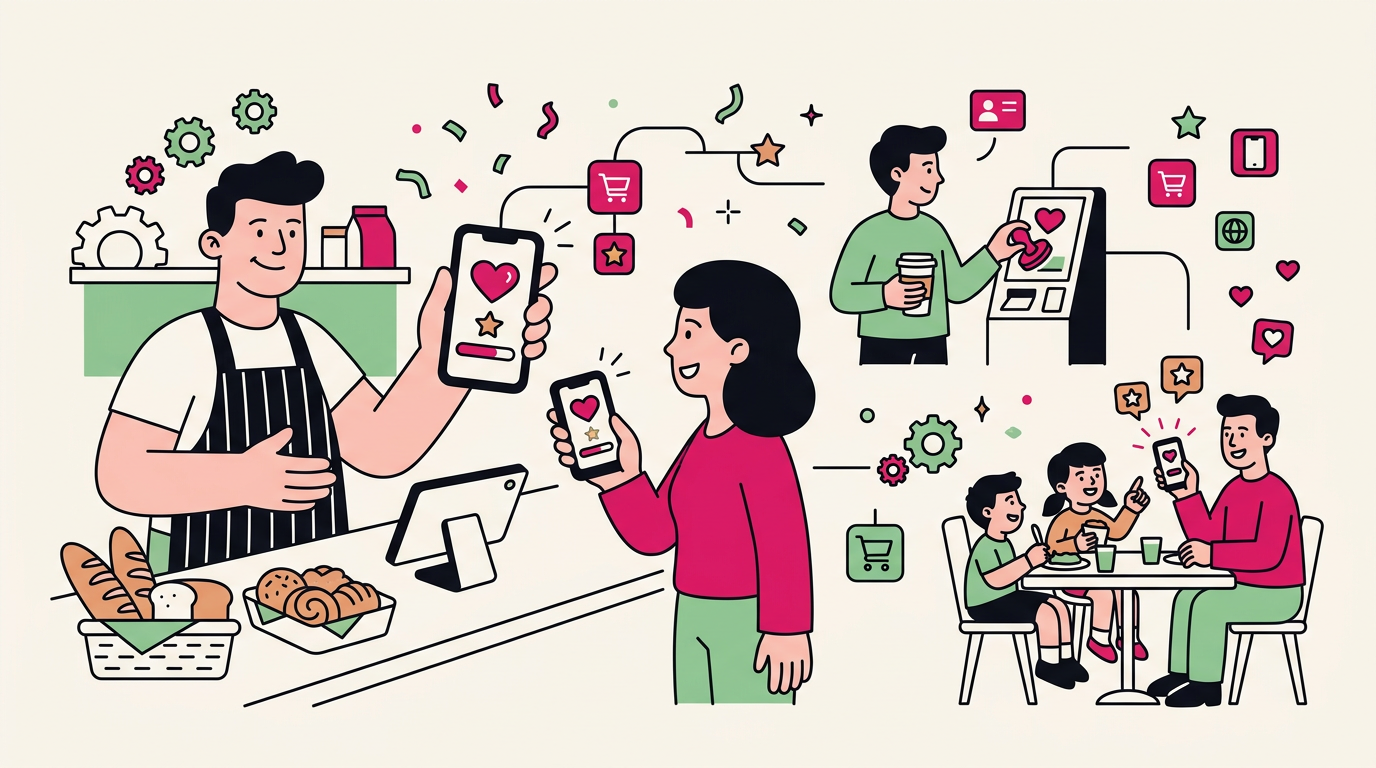 Illustration cartoon, Programme de fidélité en commerce : fidéliser vos clients efficacement